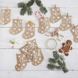 Hessian Stockings Fill Your Own Advent Calendar