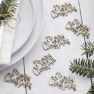 Wooden Merry Christmas Table Confetti