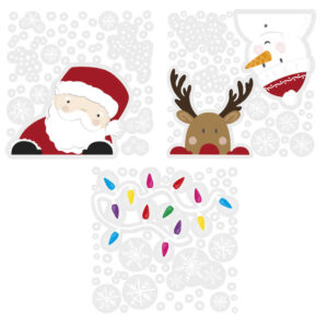 Santa and Reindeer Christmas Window Stickers