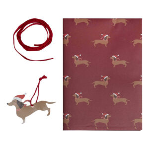 Sausage Dog Christmas Wrapping Paper Kit