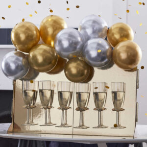 Gold Drink Stand with Gold Baloons
