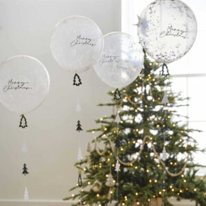 Merry Christmas Balloons with Balloon Tails