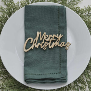 Wooden Merry Christmas Place Setting