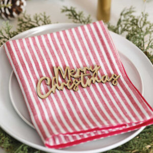 Wooden Merry Christmas Place Setting