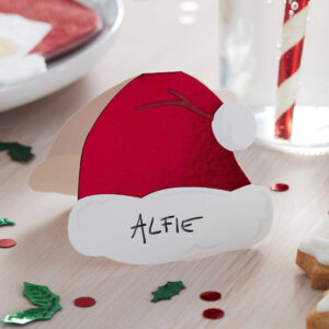 Santa Hat Christmas Place Cards