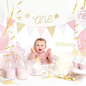 1st Birthday Gold Party Decorations Set