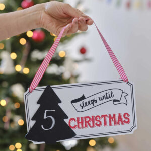 Festive Sleeps Until Christmas Chalkboard Sign – Vintage Noel