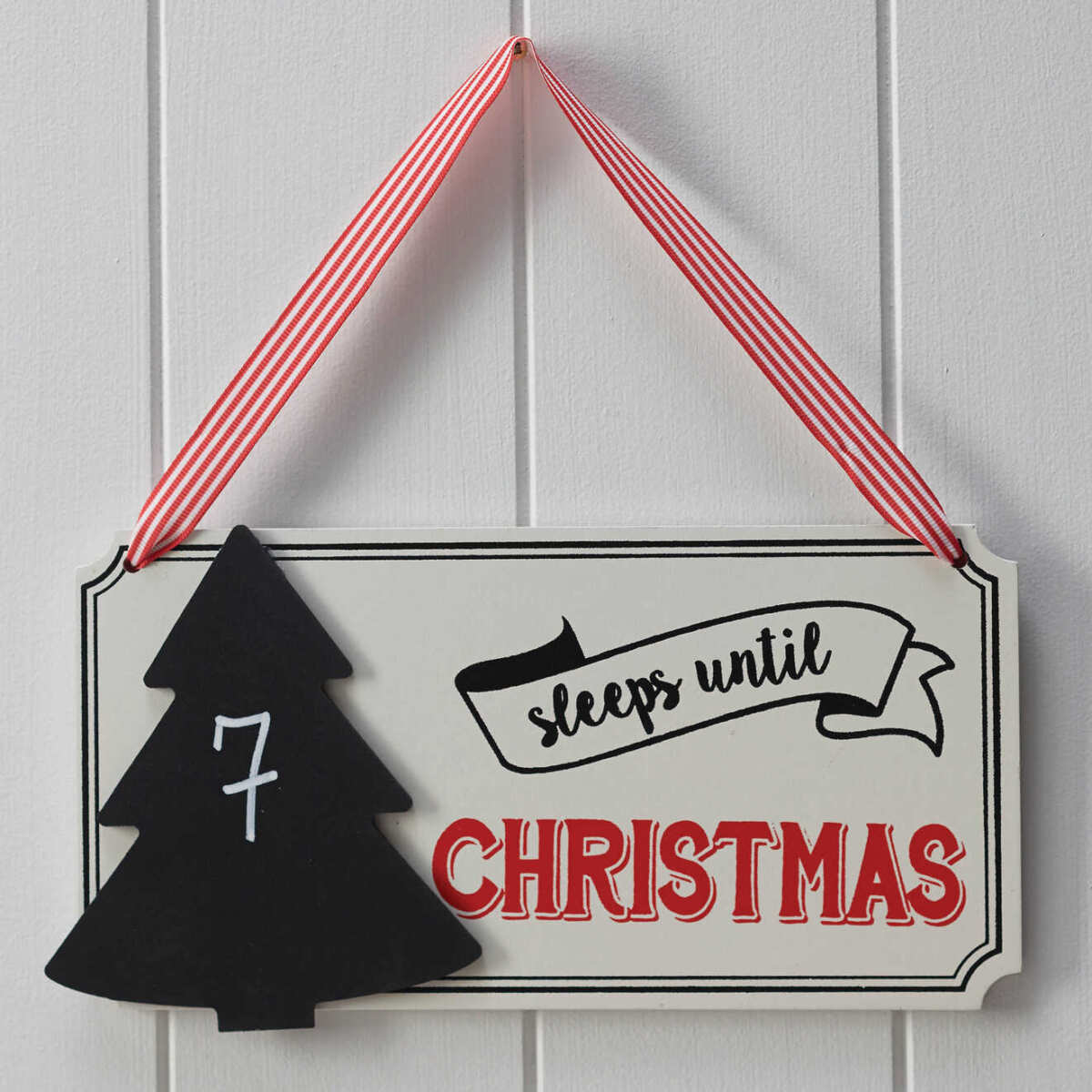 Festive Sleeps Until Christmas Chalkboard Sign - Vintage Noel - PartyEco