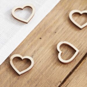Wooden Heart Table Confetti